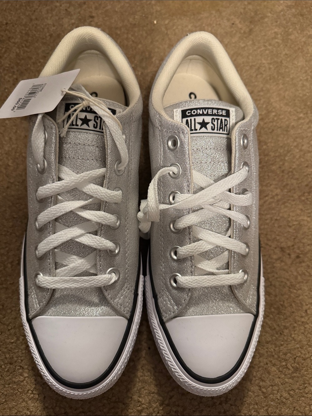 Converse All Star Low Top Sneakers in Silver NWT - Picture 5 of 6